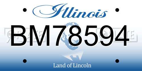 BM78594 Illinois License Plate