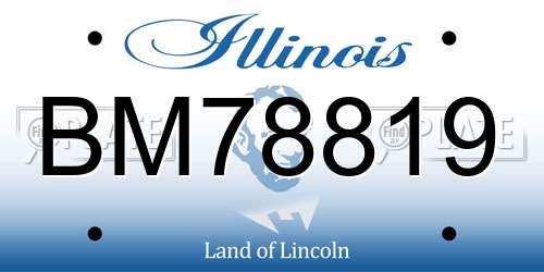 BM78819 Illinois License Plate