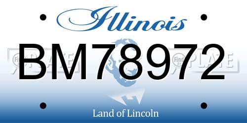 BM78972 Illinois License Plate