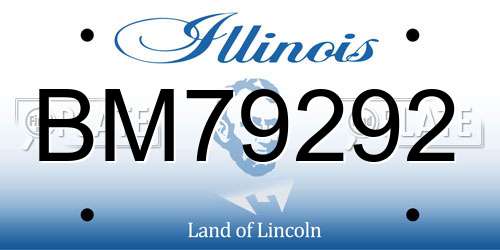 BM79292 Illinois License Plate