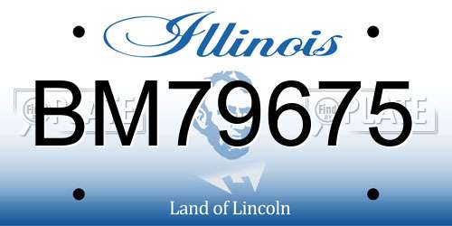 BM79675 Illinois License Plate