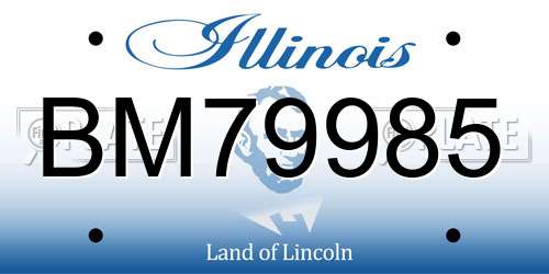 BM79985 Illinois License Plate