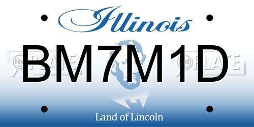 BM7M1D Illinois License Plate