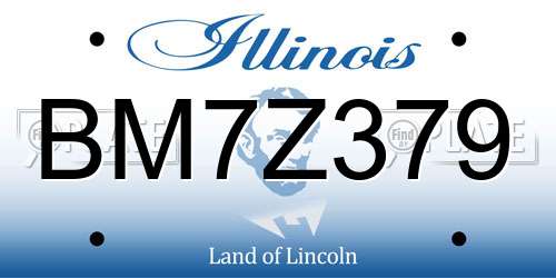 BM7Z379 Illinois License Plate