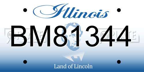 BM81344 Illinois License Plate