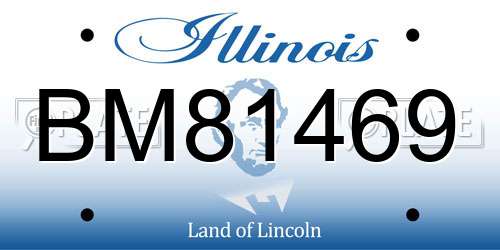 BM81469 Illinois License Plate