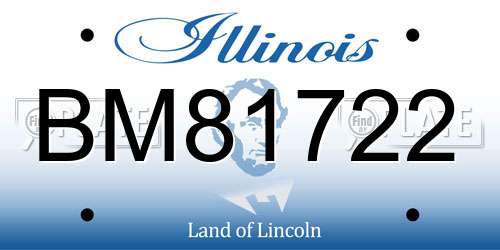 BM81722 Illinois License Plate
