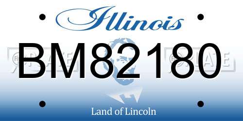 BM82180 Illinois License Plate
