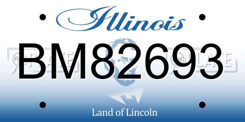 BM82693 Illinois License Plate