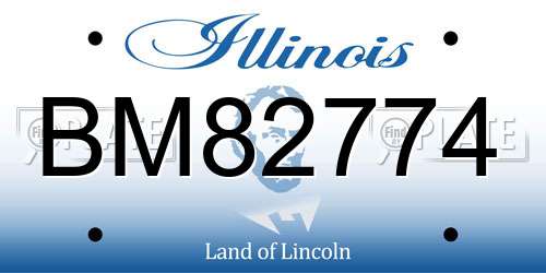 BM82774 Illinois License Plate