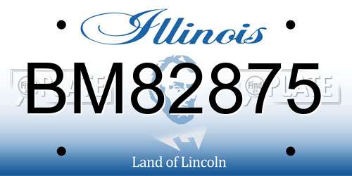 BM82875 Illinois License Plate