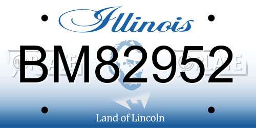 BM82952 Illinois License Plate