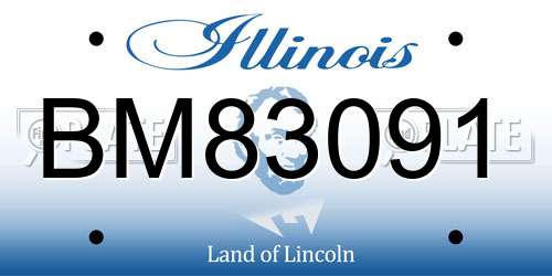 BM83091 Illinois License Plate