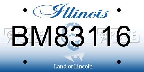 BM83116 Illinois License Plate