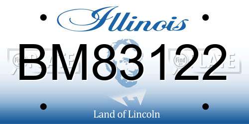 BM83122 Illinois License Plate