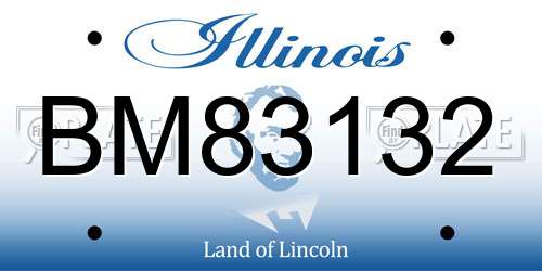 BM83132 Illinois License Plate