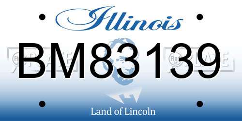 BM83139 Illinois License Plate
