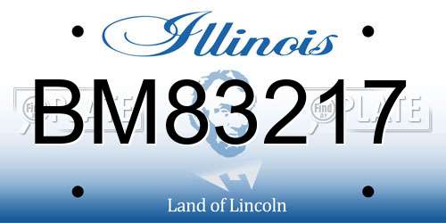 BM83217 Illinois License Plate