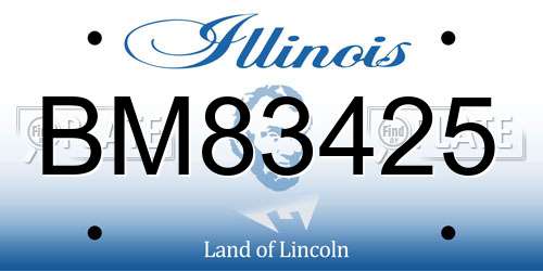 BM83425 Illinois License Plate