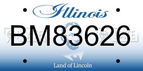 BM83626 Illinois License Plate
