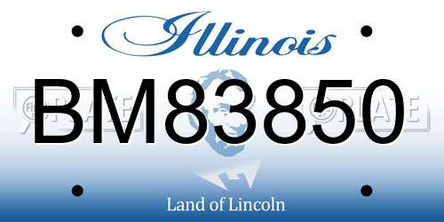 BM83850 Illinois License Plate