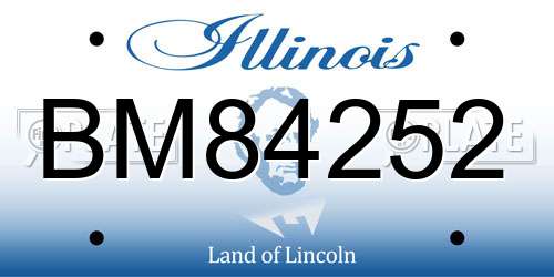 BM84252 Illinois License Plate