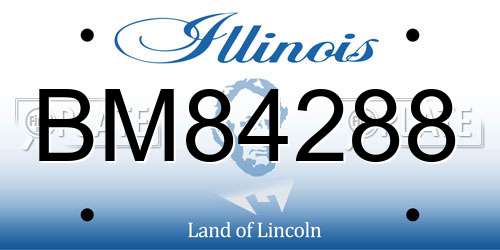 BM84288 Illinois License Plate