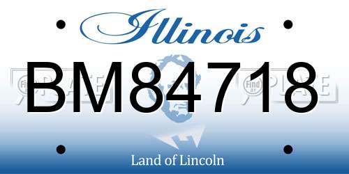 BM84718 Illinois License Plate