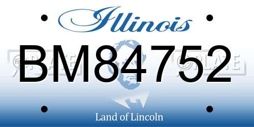 BM84752 Illinois License Plate