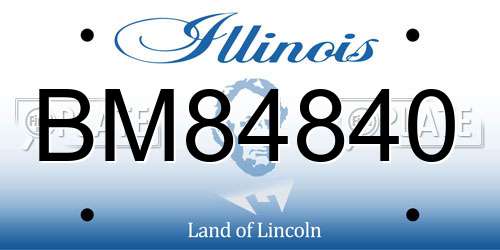 BM84840 Illinois License Plate
