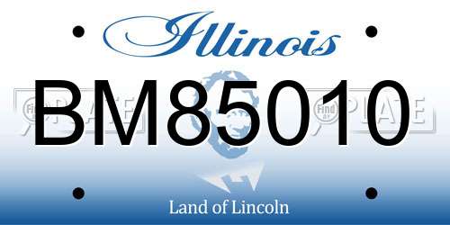 BM85010 Illinois License Plate