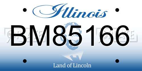 BM85166 Illinois License Plate