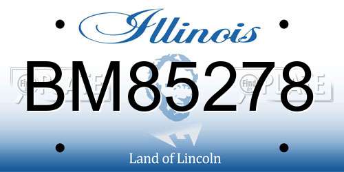 BM85278 Illinois License Plate