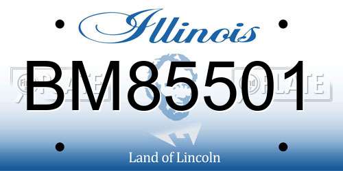 BM85501 Illinois License Plate