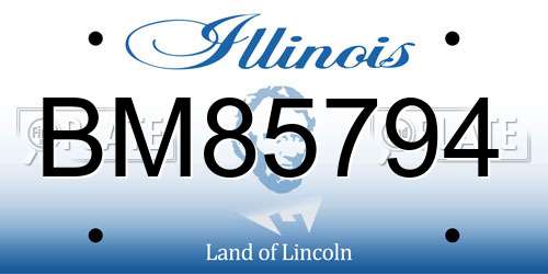 BM85794 Illinois License Plate