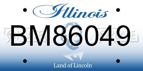 BM86049 Illinois License Plate