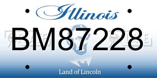 BM87228 Illinois License Plate