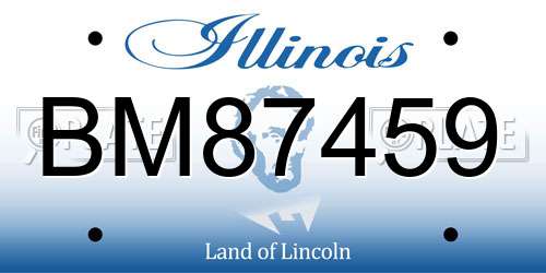 BM87459 Illinois License Plate