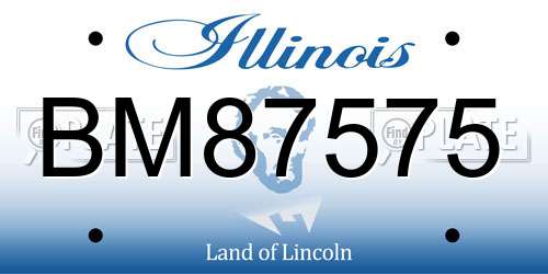 BM87575 Illinois License Plate