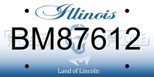 BM87612 Illinois License Plate