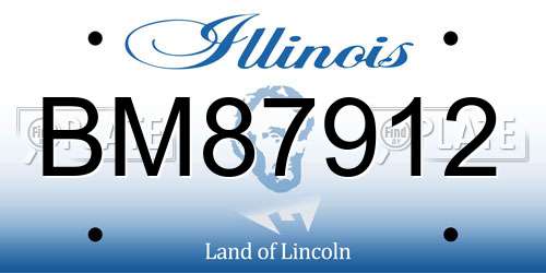 BM87912 Illinois License Plate
