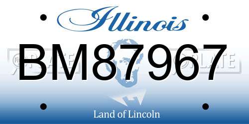 BM87967 Illinois License Plate