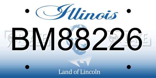 BM88226 Illinois License Plate