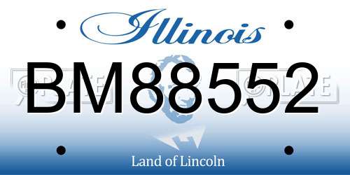 BM88552 Illinois License Plate