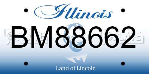 BM88662 Illinois License Plate