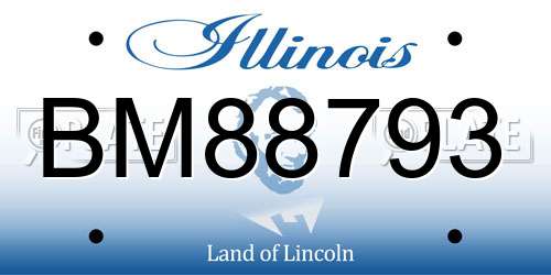 BM88793 Illinois License Plate