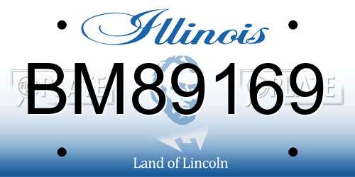 BM89169 Illinois License Plate