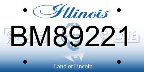 BM89221 Illinois License Plate
