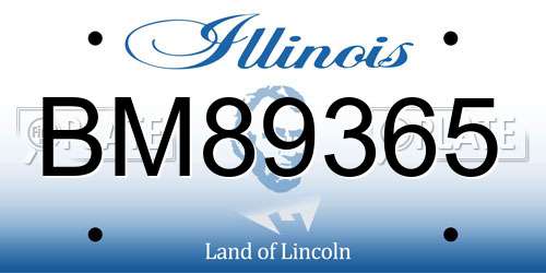 BM89365 Illinois License Plate