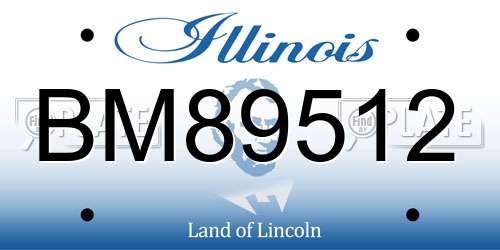 BM89512 Illinois License Plate